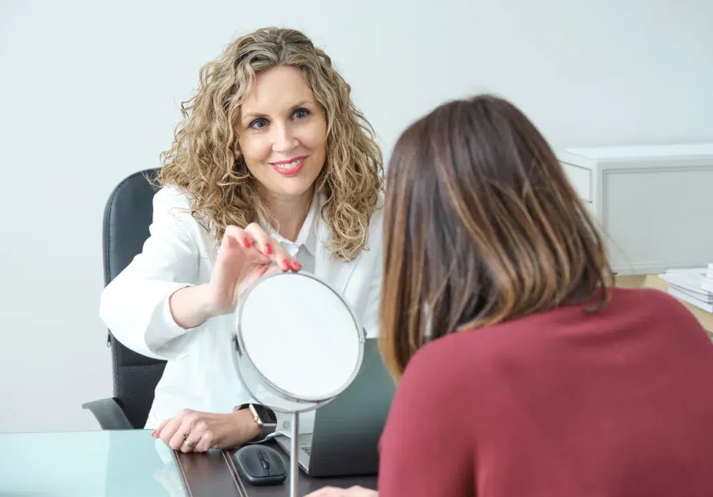 Aesthetic dermatology visit aligned with billing services